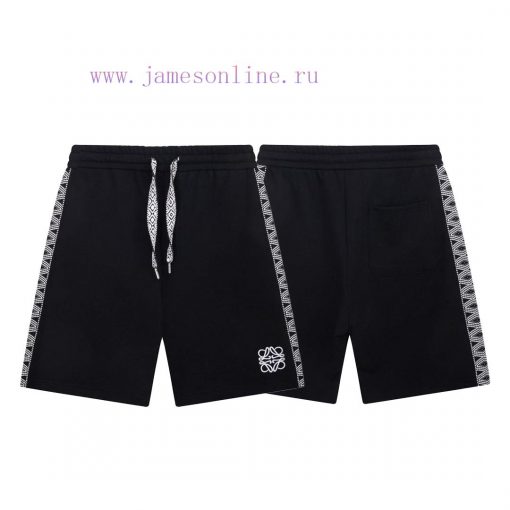 Loewe 2025 New Men's And Women's Daily Commuting Wear Essential Ribbon Splicing Casual ShortsCu su9l5eog - Image 4