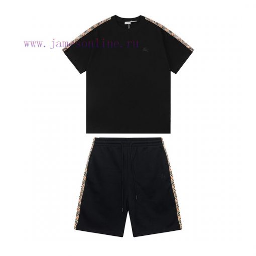 Set Style Burberry 2025 New Light Luxury Plaid Ribbon Splicing With Open Pocket For Men And Wom 63qmdxxw - Image 4