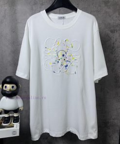 ️LOEWE * Luo YiweiLOEWE * Octopus Embroidered Short Sleeve T-shirt-Customized 270g 32 Count Cot 0r1aon1v