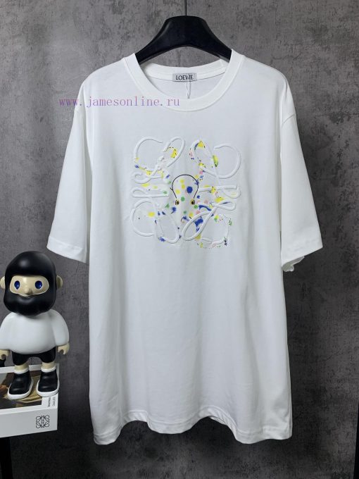 ️LOEWE * Luo YiweiLOEWE * Octopus Embroidered Short Sleeve T-shirt-Customized 270g 32 Count Cot 0r1aon1v - Image 2