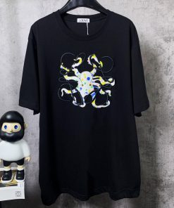 ️LOEWE * Luo YiweiLOEWE * Octopus Embroidered Short Sleeve T-shirt-Customized 270g 32 Count Cot e15nc9uv