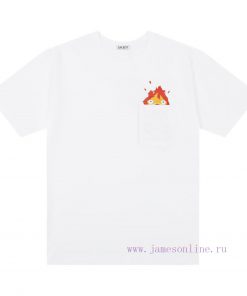️LOEWE * Luo YiweiLOEWE * Luoyiwei Small Flame Chest Embroidered Short Sleeve T-shirt-Customize qfr3s83e