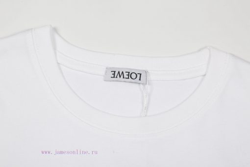 ️LOEWE * Luo YiweiLOEWE * Luoyiwei Small Flame Chest Embroidered Short Sleeve T-shirt-Customize qfr3s83e - Image 4