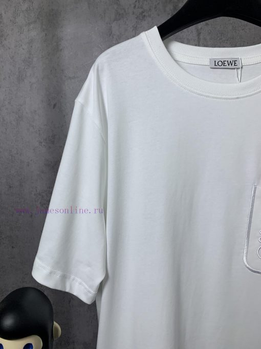 ️LOEWE * Luo YiweiLOEWE * Luoyiwei Small Flame Chest Embroidered Short Sleeve T-shirt-Customize fi9kpxdi - Image 4