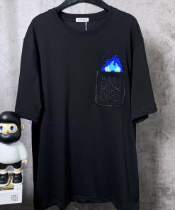 ️LOEWE * Luo YiweiLOEWE * Luoyiwei Small Flame Chest Embroidered Short Sleeve T-shirt-Customize 8aq56sti