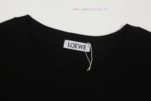 ️LOEWE * Luo YiweiLOEWE * Luoyiwei Small Flame Chest Embroidered Short Sleeve T-shirt-Customize 45iyomt1 - Image 4