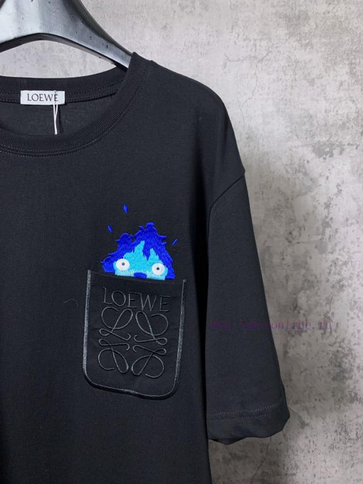 ️LOEWE * Luo YiweiLOEWE * Luoyiwei Small Flame Chest Embroidered Short Sleeve T-shirt-Customize 8aq56sti - Image 6
