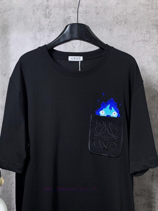 ️LOEWE * Luo YiweiLOEWE * Luoyiwei Small Flame Chest Embroidered Short Sleeve T-shirt-Customize 8aq56sti - Image 7