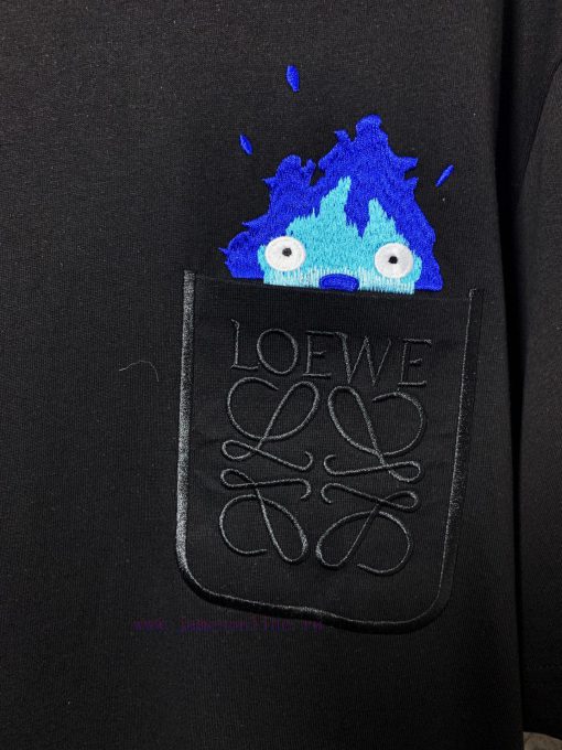 ️LOEWE * Luo YiweiLOEWE * Luoyiwei Small Flame Chest Embroidered Short Sleeve T-shirt-Customize 8aq56sti - Image 8