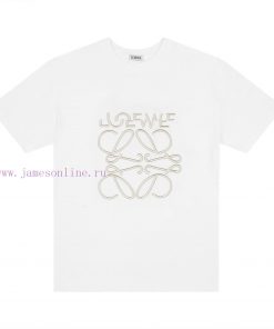 ️LOEWE * Luo YiweiLOEWE * Luoyiwei Misaligned Logo Embroidered Short Sleeved T-shirt-Customized gqw04g7f