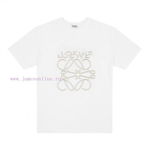 ️LOEWE * Luo YiweiLOEWE * Luoyiwei Misaligned Logo Embroidered Short Sleeved T-shirt-Customized gqw04g7f