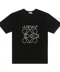 ️LOEWE * Luo YiweiLOEWE * Luoyiwei Misaligned Logo Embroidered Short Sleeved T-shirt-Customized plyeu87v