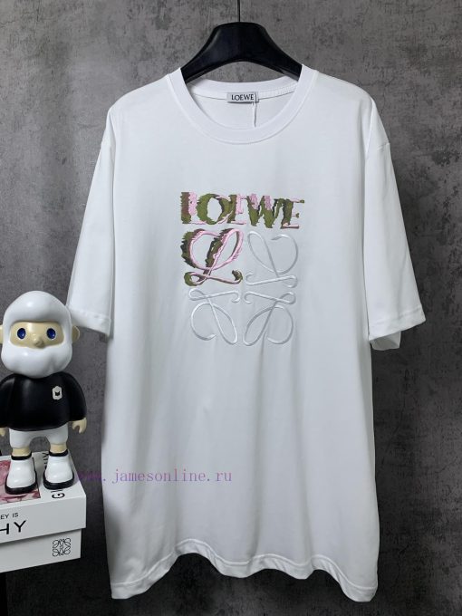 ️LOEWE * Luo YiweiLOEWE * Luo Yiwei Half Hand-painted Crow Embroidered Logo Short Sleeved T-shi eipt9xmc - Image 2