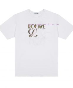 ️LOEWE * Luo YiweiLOEWE * Luo Yiwei Half Hand-painted Crow Embroidered Logo Short Sleeved T-shi 4iq3xxy0
