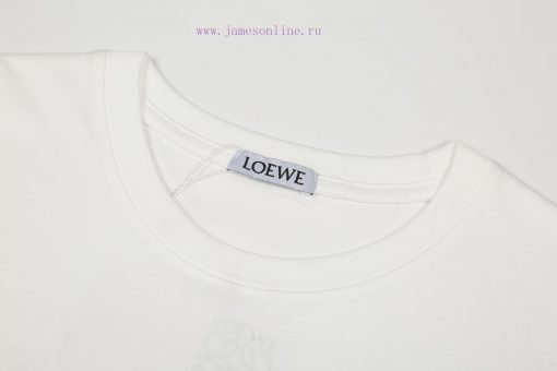 ️LOEWE * Luo YiweiLOEWE * Luoyiwei Misaligned Logo Embroidered Short Sleeved T-shirt-Customized gqw04g7f - Image 4