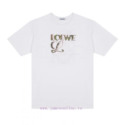 ️LOEWE * Luo YiweiLOEWE * Luo Yiwei Half Hand-painted Crow Embroidered Logo Short Sleeved T-shi 4iq3xxy0 - Image 2