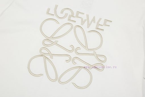 ️LOEWE * Luo YiweiLOEWE * Luoyiwei Misaligned Logo Embroidered Short Sleeved T-shirt-Customized gqw04g7f - Image 5