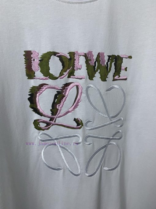 ️LOEWE * Luo YiweiLOEWE * Luo Yiwei Half Hand-painted Crow Embroidered Logo Short Sleeved T-shi eipt9xmc - Image 5