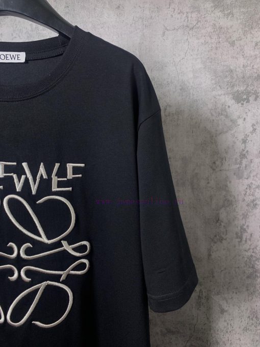 ️LOEWE * Luo YiweiLOEWE * Luoyiwei Misaligned Logo Embroidered Short Sleeved T-shirt-Customized i620ia6o - Image 6
