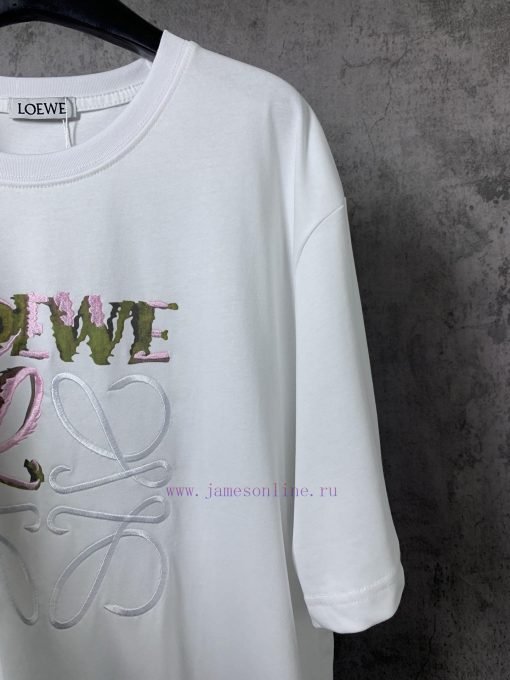 ️LOEWE * Luo YiweiLOEWE * Luo Yiwei Half Hand-painted Crow Embroidered Logo Short Sleeved T-shi eipt9xmc - Image 6