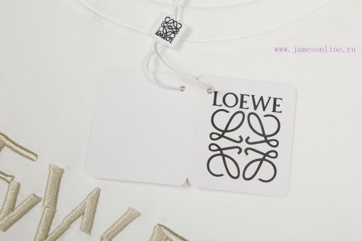 ️LOEWE * Luo YiweiLOEWE * Luoyiwei Misaligned Logo Embroidered Short Sleeved T-shirt-Customized gqw04g7f - Image 6