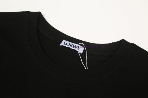 ️LOEWE * Luo YiweiLOEWE * Luo Yiwei Half Hand-painted Crow Embroidered Logo Short Sleeved T-shi gr44hnkf - Image 4