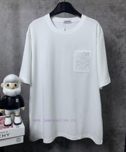 ️LOEWE * Luo YiweiLOEWE Pocket Logo Embroidered Short Sleeved T-shirt-Customized 260g 32 Count u7syj5sp