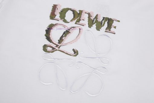 ️LOEWE * Luo YiweiLOEWE * Luo Yiwei Half Hand-painted Crow Embroidered Logo Short Sleeved T-shi 4iq3xxy0 - Image 5