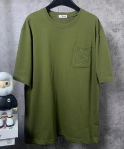 ️LOEWE * Luo YiweiLOEWE Pocket Logo Embroidered Short Sleeved T-shirt-Customized 260g 32 Count h7rl98qn