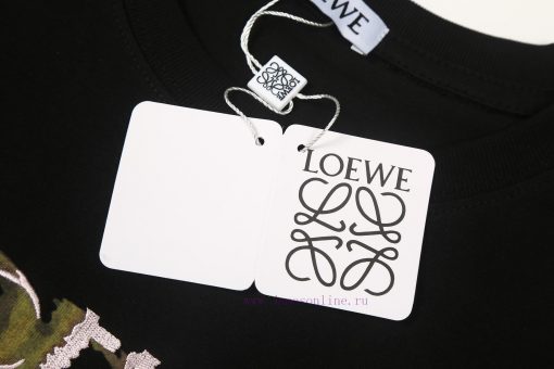 ️LOEWE * Luo YiweiLOEWE * Luo Yiwei Half Hand-painted Crow Embroidered Logo Short Sleeved T-shi gr44hnkf - Image 6