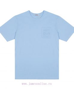 ️LOEWE * Luo YiweiLOEWE Pocket Logo Embroidered Short Sleeved T-shirt-Customized 260g 32 Count o8t6etx5