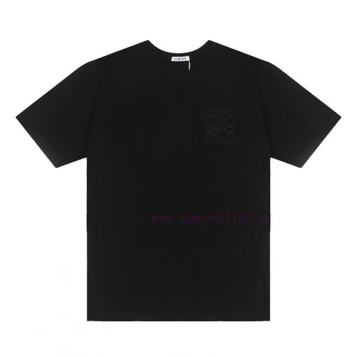 ️LOEWE * Luo YiweiLOEWE Pocket Logo Embroidered Short Sleeved T-shirt-Customized 260g 32 Count l665aa6b