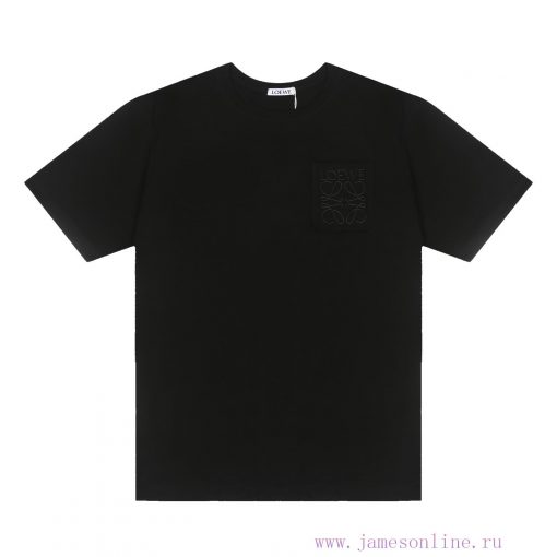 ️LOEWE * Luo YiweiLOEWE Pocket Logo Embroidered Short Sleeved T-shirt-Customized 260g 32 Count l665aa6b - Image 2