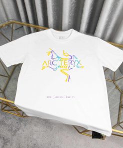 [Ayc Teryx Archaeopteryx]2024 FW Short Sleeved T-shirt With Bird Letter Logo Gradient Print Hig cqck4lr0