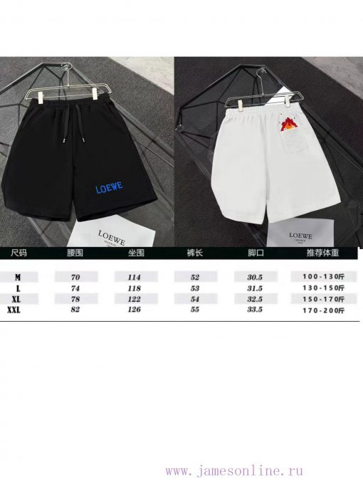 High Quality LOEWE Classic Element Printed Shorts Exquisite Printing Technology Fabric Made Of 09qcf438