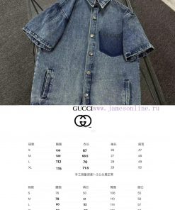 GUCCI Printed Denim Short Sleeved Shirt This GC Printed Denim Short Sleeved Shirt Launched By G qjwmqffs