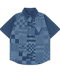Arrived The Next DayLouis Vuitton25SS Dark Pattern Full Printed Jacquard Checkerboard Denim Sho 9qtygdgt