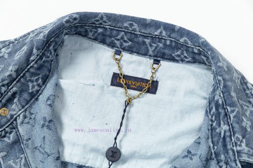 Arrived The Next DayLouis Vuitton25SS Dark Pattern Full Printed Jacquard Denim Short Sleeved Sh awkl387z - Image 5