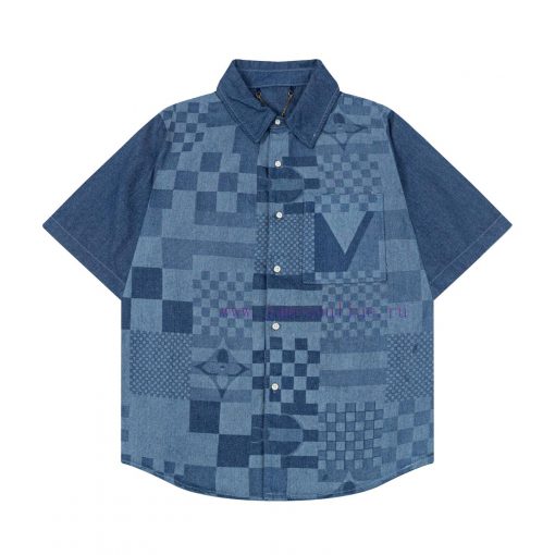 Arrived The Next DayLouis Vuitton25SS Dark Pattern Full Printed Jacquard Checkerboard Denim Sho 9qtygdgt - Image 2
