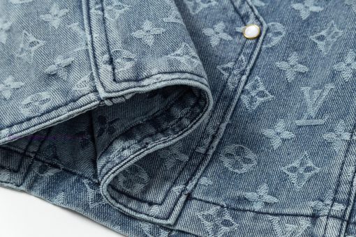 Arrived The Next DayLouis Vuitton25SS Dark Pattern Old Flower Full Printed Jacquard Denim Short rn0el4g2 - Image 7