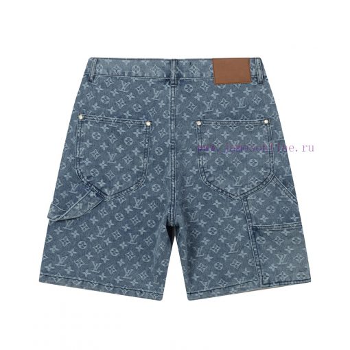 Arrived The Next DayLouis Vuitton25SS Dark Pattern Old Flower Full Printed Jacquard Denim Short rn0el4g2 - Image 10