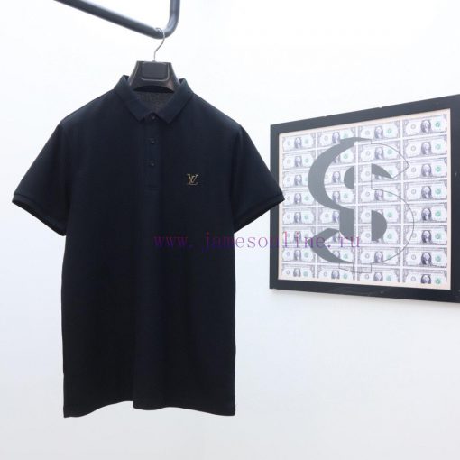 LV's Latest Lapel Polo Short Sleeved Shirt Solid Color Versatile Dual Color Top-quality Origina os6cwmsk - Image 4