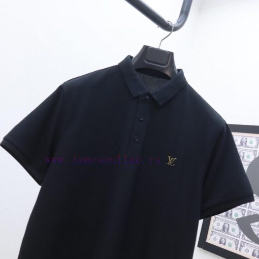 LV's Latest Lapel Polo Short Sleeved Shirt Solid Color Versatile Dual Color Top-quality Origina os6cwmsk - Image 6