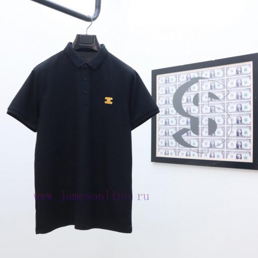 Celine's Latest Polo Short Sleeved Collar Solid Color Versatile Dual Color Top-quality Original k12likvq - Image 2
