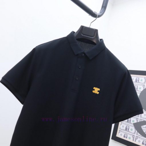 Celine's Latest Polo Short Sleeved Collar Solid Color Versatile Dual Color Top-quality Original k12likvq - Image 6