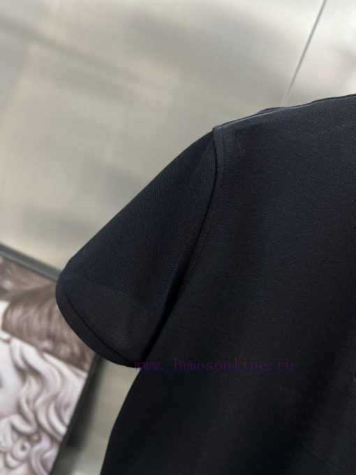 Prada's New T-shirt With A Lapel And Short Sleeved Polo Shirt Custom-made Fabric With High Brea b4129o72 - Image 9