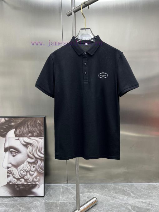 Prada's New T-shirt With A Lapel And Short Sleeved Polo Shirt Custom-made Fabric With High Brea ietudcr2