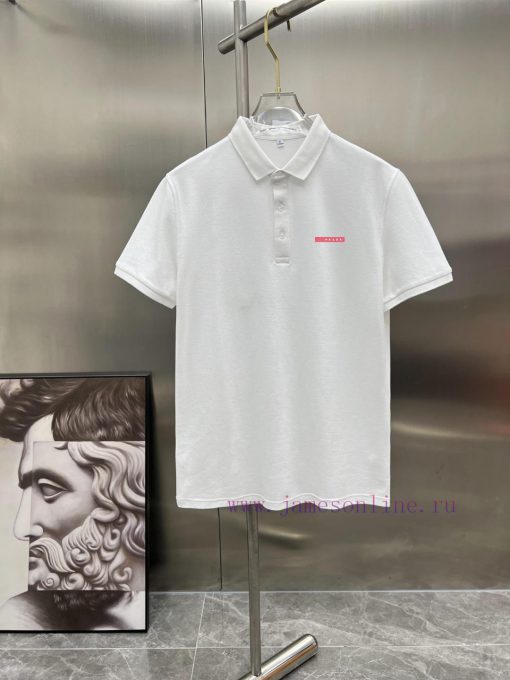 Prada's New T-shirt With A Lapel And Short Sleeved Polo Shirt Custom-made Fabric With High Brea hkd2iikt - Image 4
