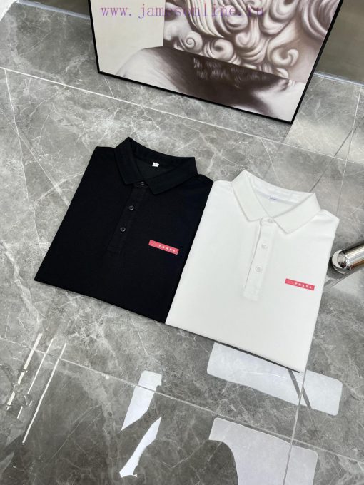 Prada's New T-shirt With A Lapel And Short Sleeved Polo Shirt Custom-made Fabric With High Brea hkd2iikt - Image 6