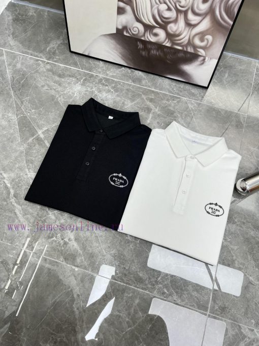 Prada's New T-shirt With A Lapel And Short Sleeved Polo Shirt Custom-made Fabric With High Brea ietudcr2 - Image 6